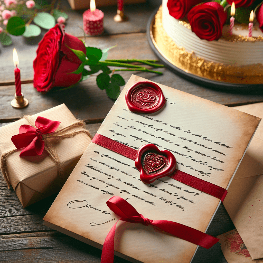 Disfrutando de mi cumpleaños con una carta de amor que me hace sonreír.