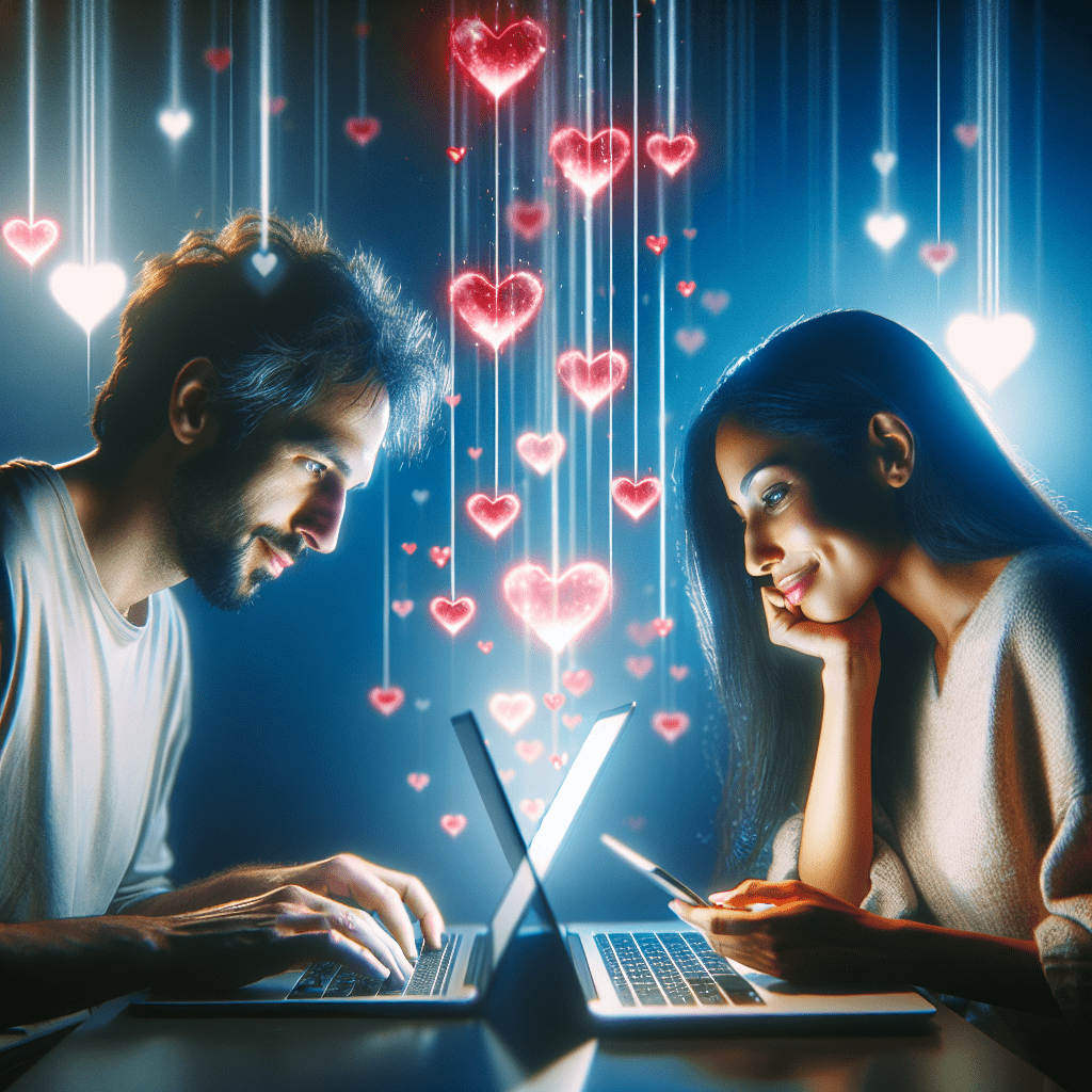 Mi dulce virtual leyendo una carta de amor con una sonrisa en su rostro.