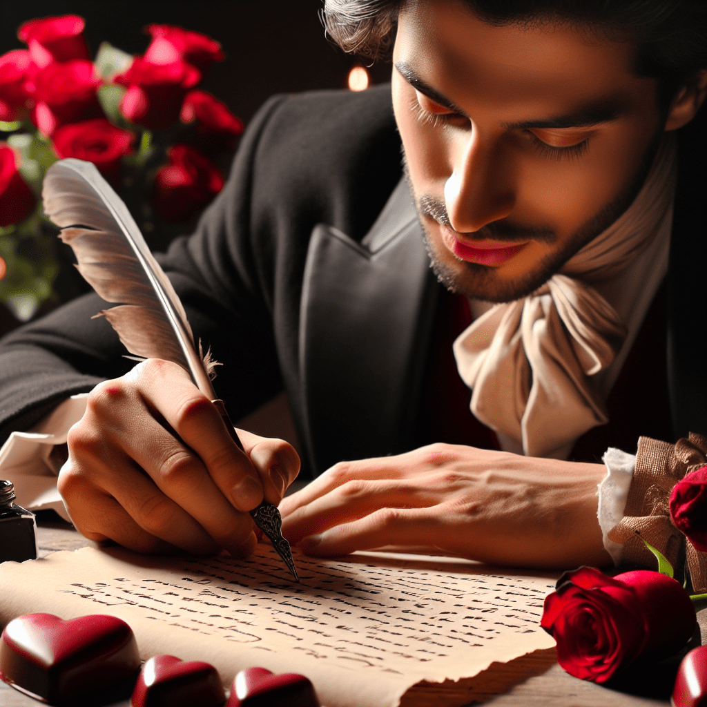 Mi valentin leyendo una carta de amor con una sonrisa en su rostro.